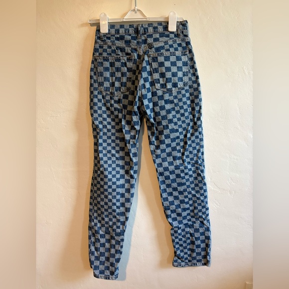 🏁Reformation Cynthia Checkerboard Denim Jeans🏁 - Picture 4 of 6